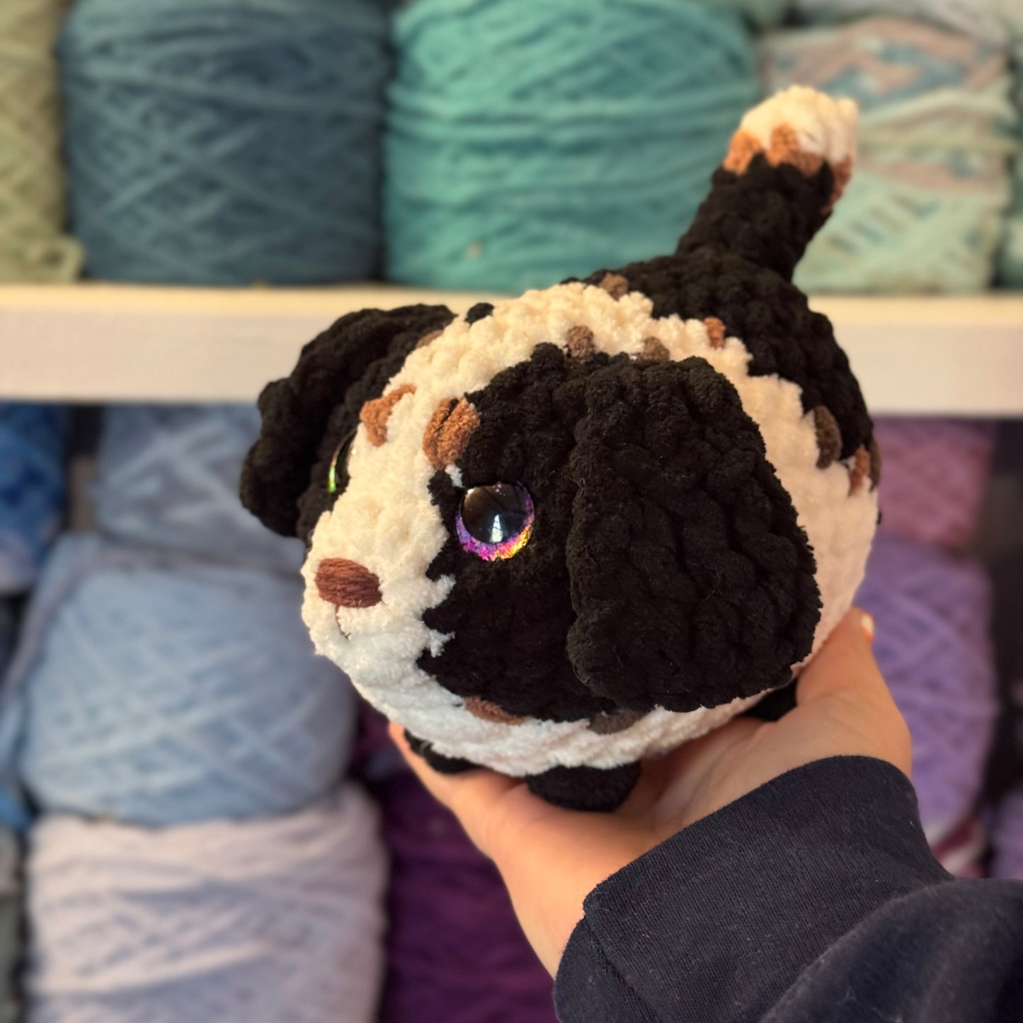 Mutt Puppy Crochet Plushie | Hand Painted Eyes