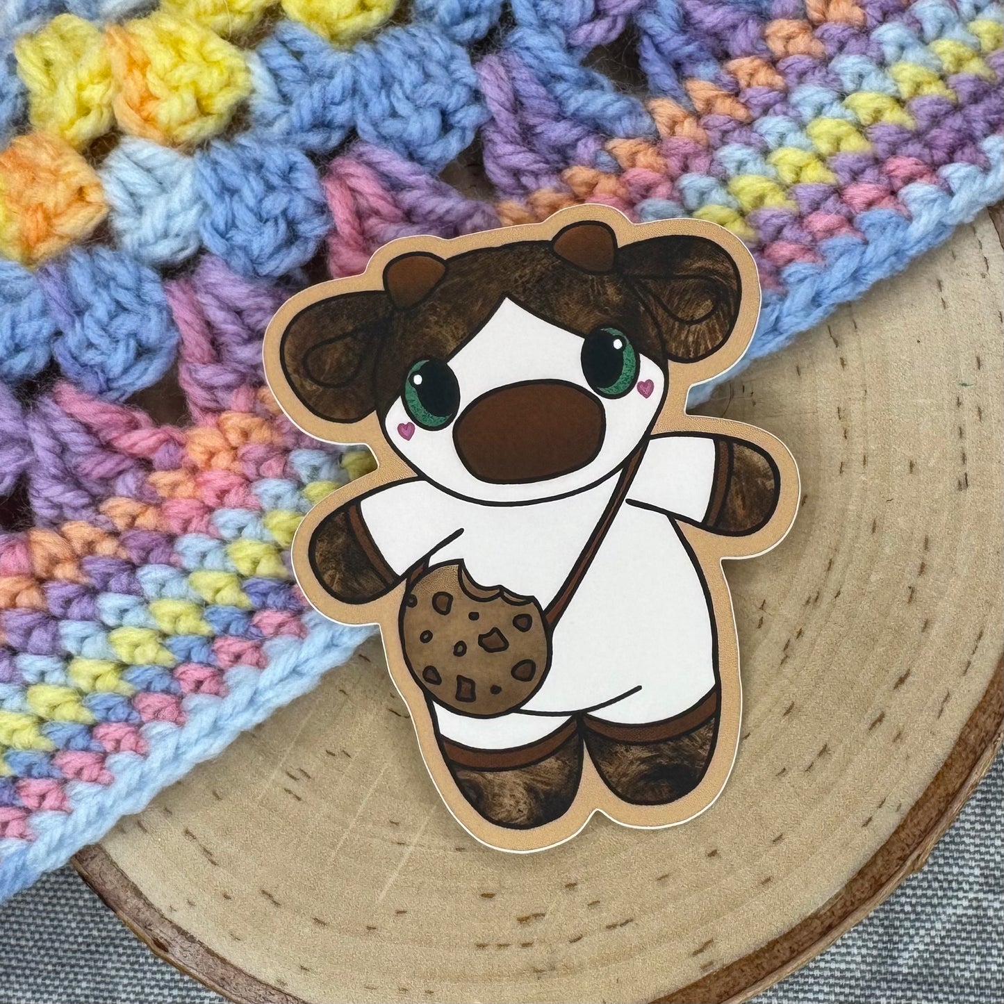 Chocolate Chip Cookie Cow Sticker