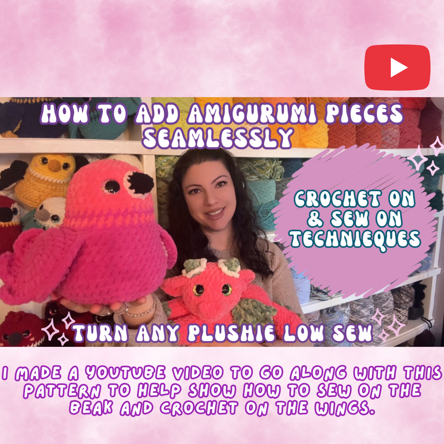 Big Birdie Plushies | Low Sew Crochet Pattern | Digital Download