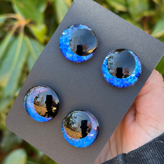 25 mm Hand Painted Kawaii Eyes | Lapis + Midnight | Set #13