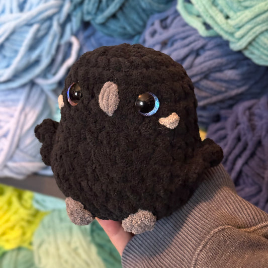 Raven Crochet Plushie | Hand Painted Eyes