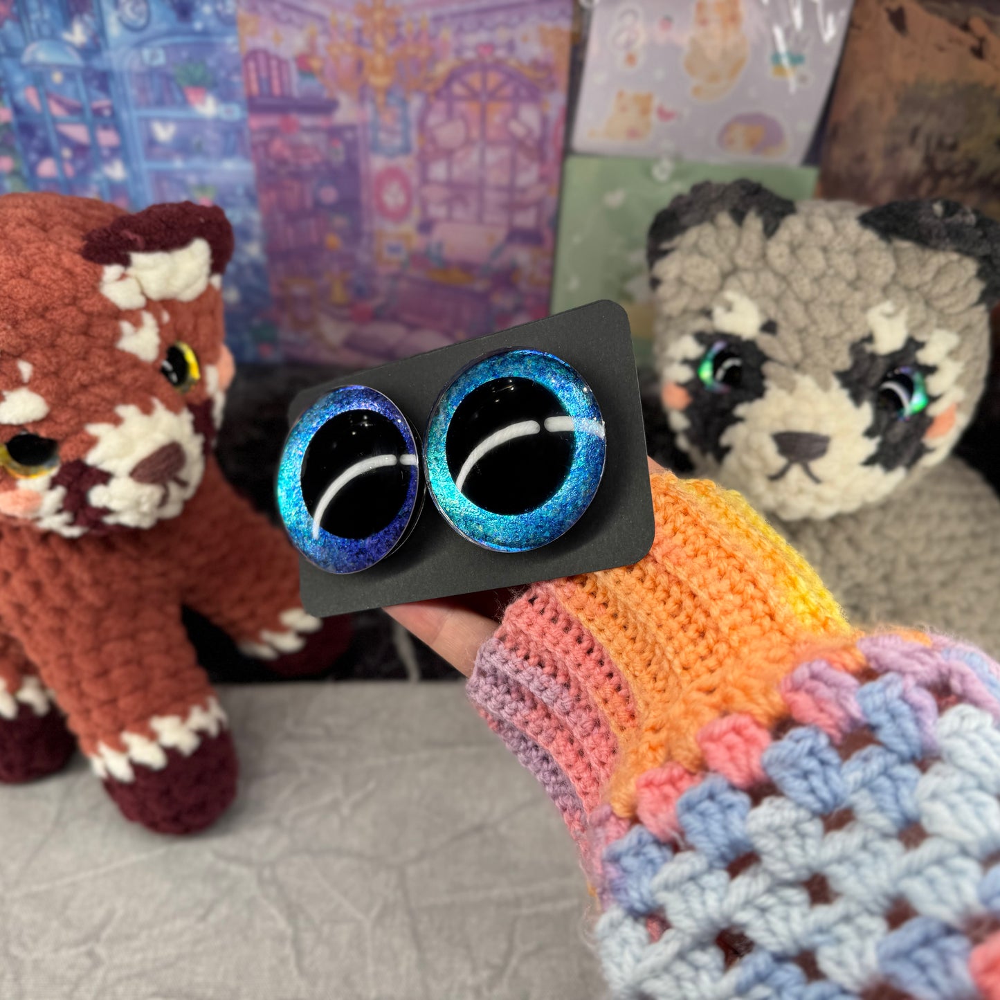 Hand Painted Kawaii Eyes | 50mm | Riptide