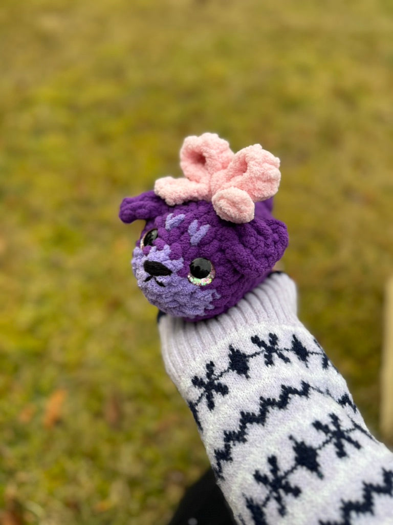 Sugar Plum Rottie Crochet Plushie | Hand Painted Eyes