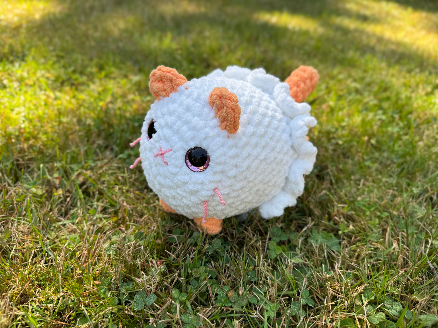 Ghost Cat Crochet Plushie | Hand Painted Eyes
