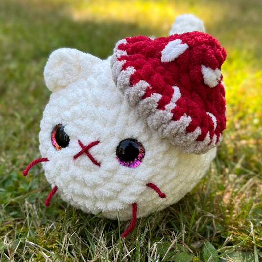 Mushroom Kitten Crochet Plushie | Hand Painted Eyes
