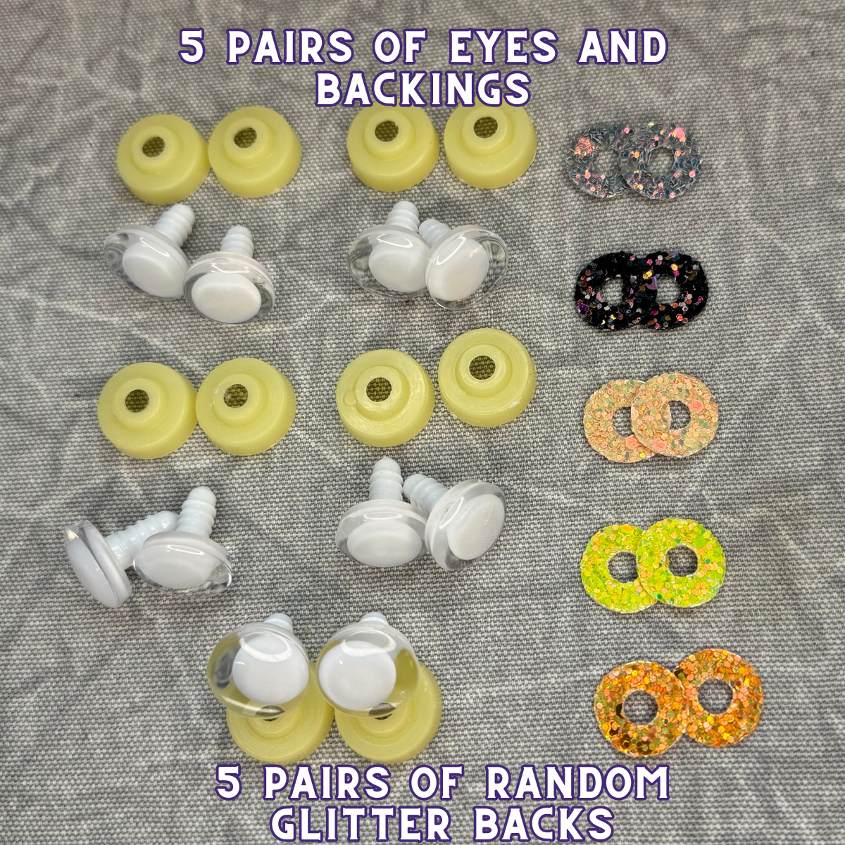 18 mm Kawaii Safety Eyes| 5 White Pairs