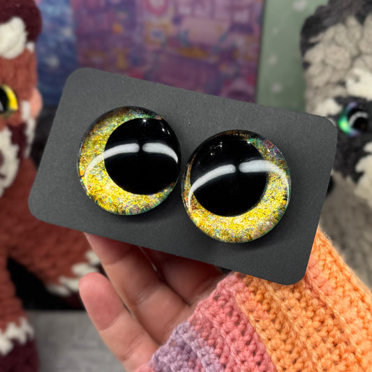 Hand Painted Kawaii Eyes | 40mm | Canary
