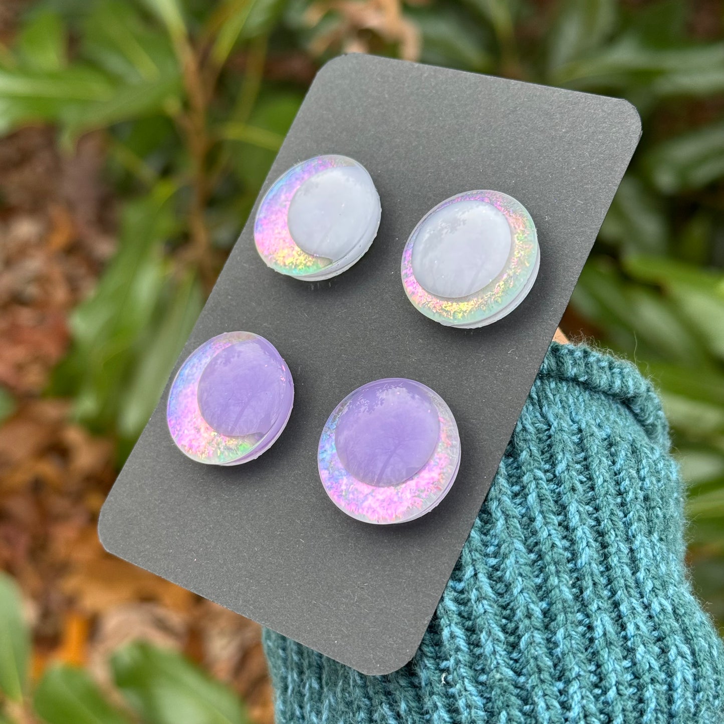 25 mm Hand Painted Kawaii Eyes | Lilac Opal | Set #92