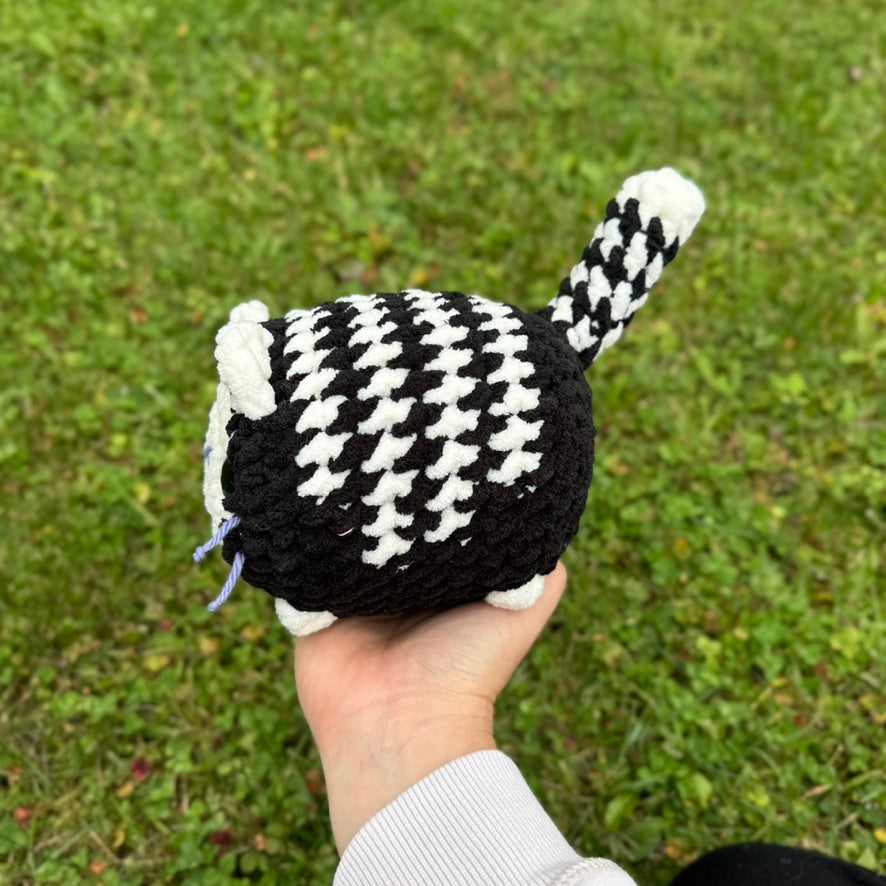Skeleton Kitten Crochet Plushie | Hand Painted Eyes