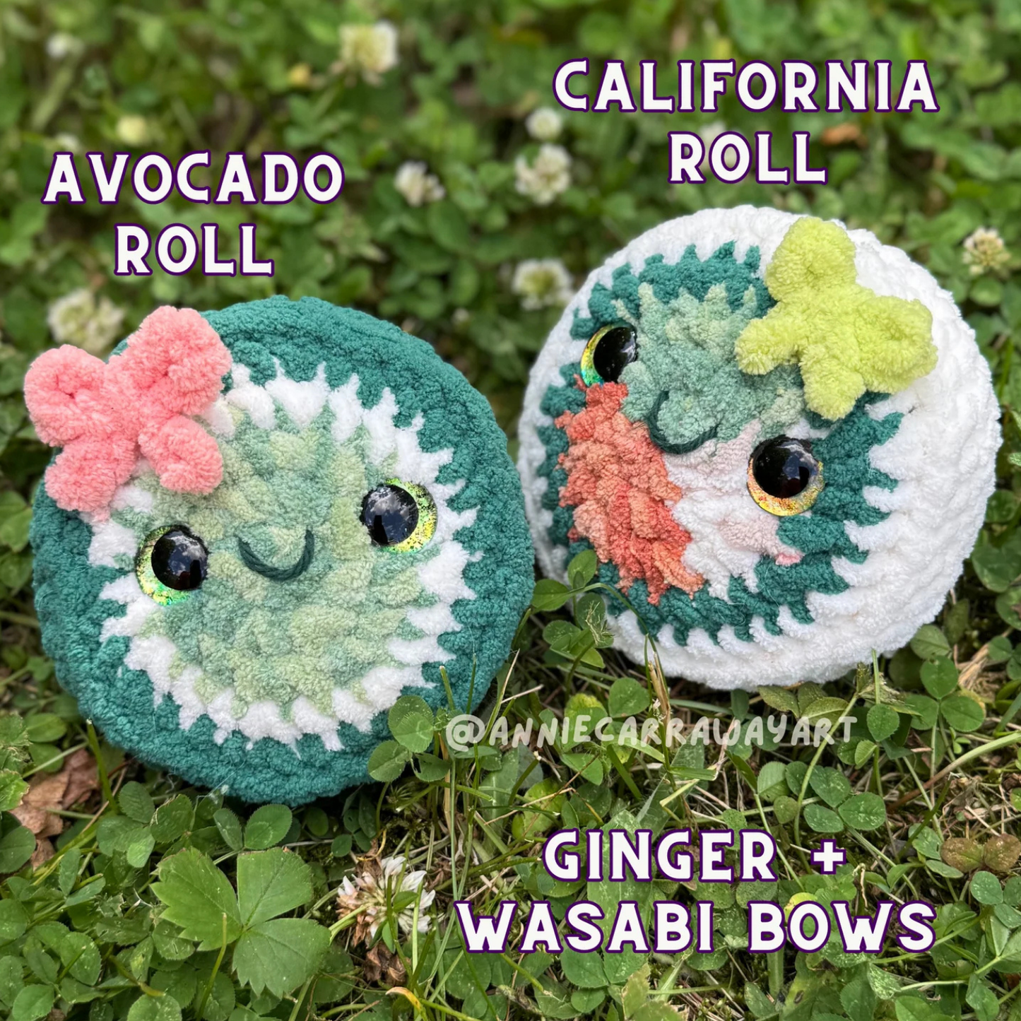 Sushi Crochet Plushies | Hand Painted Eyes