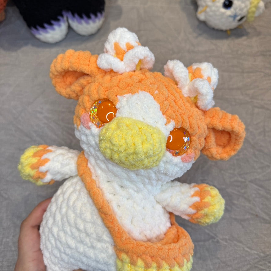Halloween Cows Crochet Plushie | Hand Painted Eyes