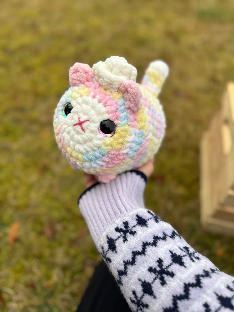 Cupcake Cat Crochet Plushie | Hand Painted Eyes