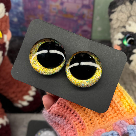 Hand Painted Kawaii Eyes | 35mm | Canary