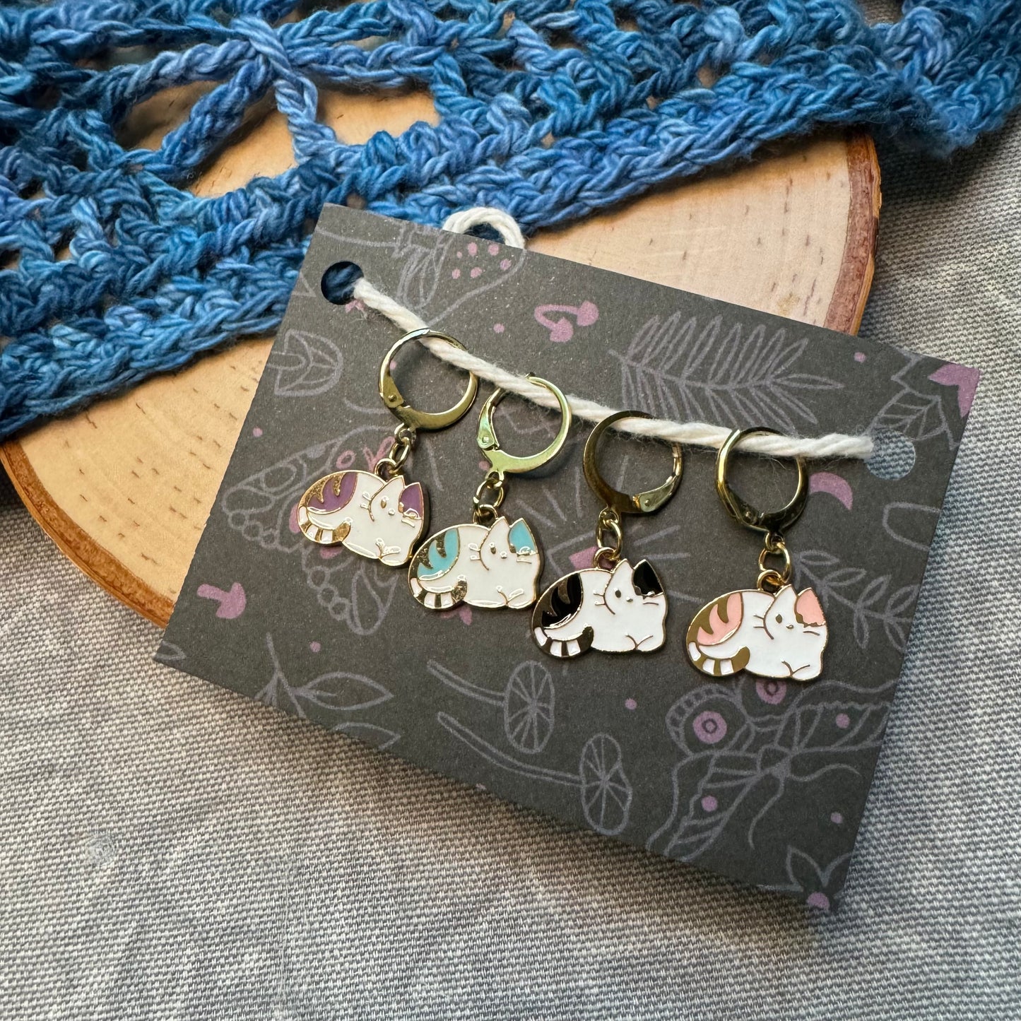 Loaf Cats Stitch Markers | 4 pack