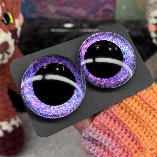 Hand Painted Kawaii Eyes | 50mm | Amethyst