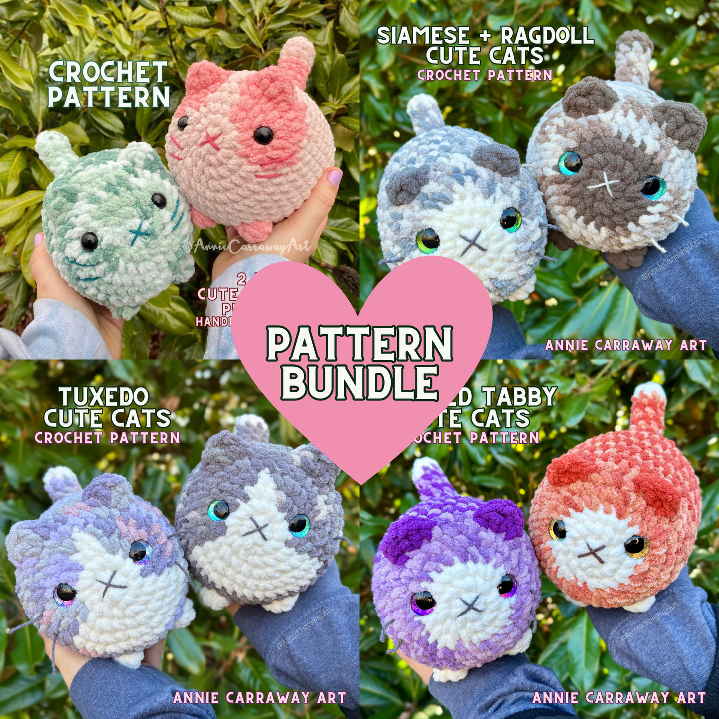 Cute Cat Crochet Pattern Bundle