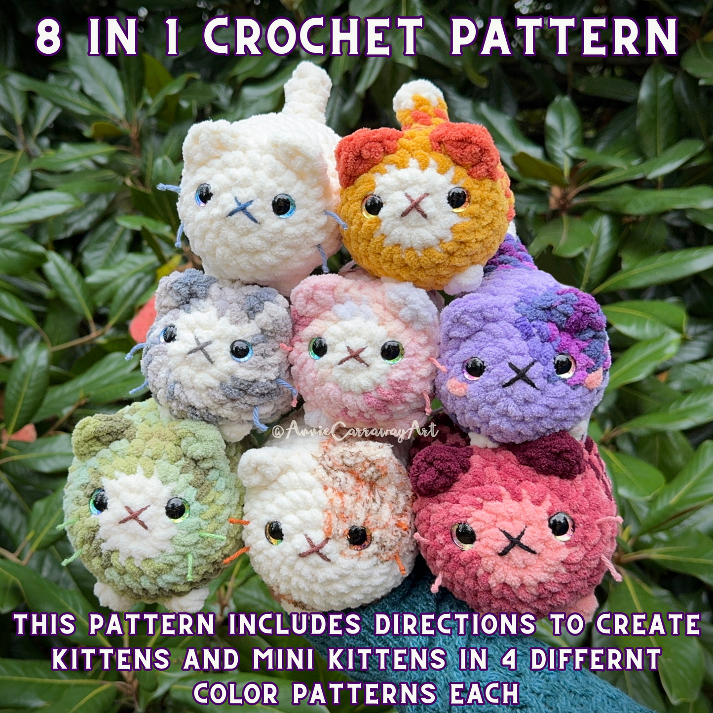 Cute Kitten Plushies Crochet Pattern