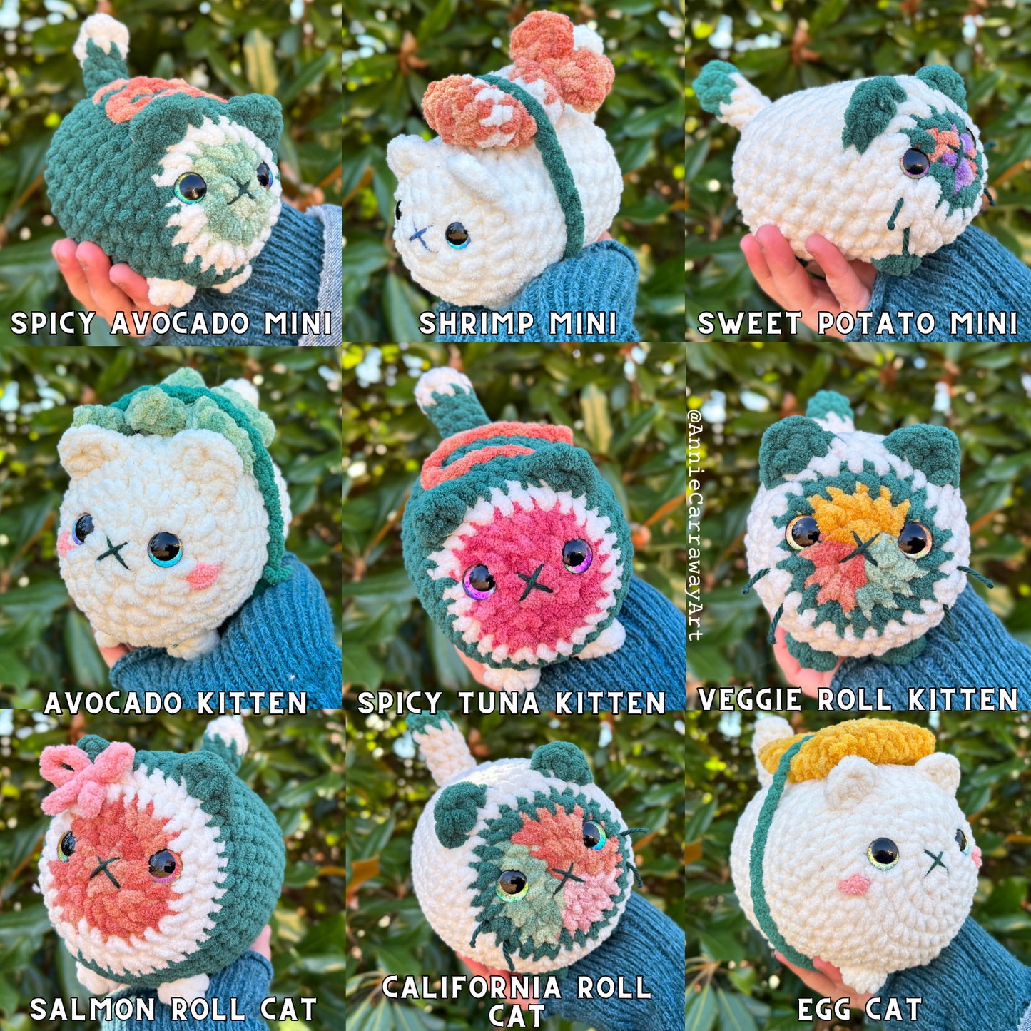 Sushi Cats + Friends Crochet Pattern Bundle