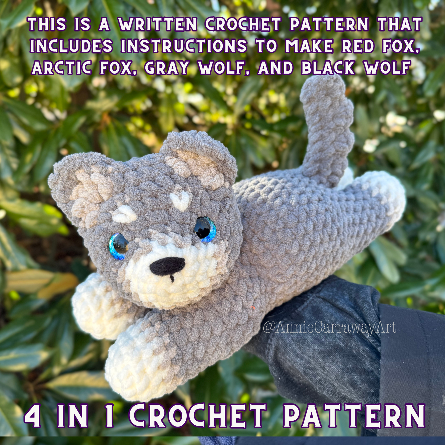 Fox + Wolf Plushie Crochet Pattern Bundle