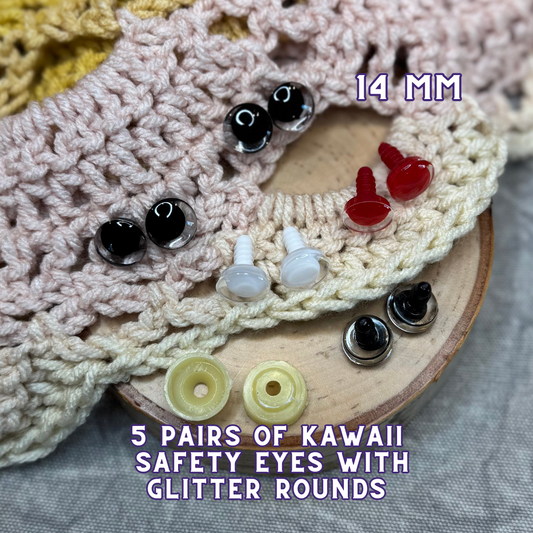 14 mm Kawaii Safety Eyes | 5 Mixed Color Pairs
