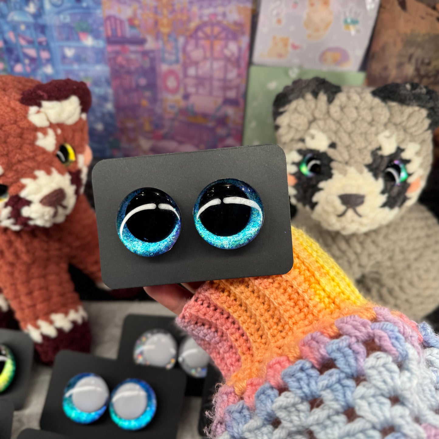 Hand Painted Kawaii Eyes | 35mm | Riptide