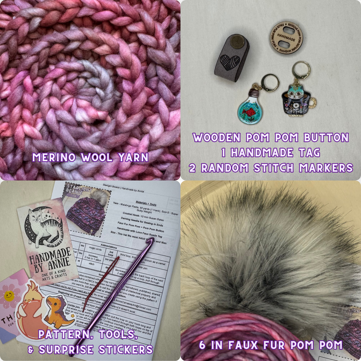 DIY Beanie Crochet Kit | Hand Dyed Merino Wool | # 5