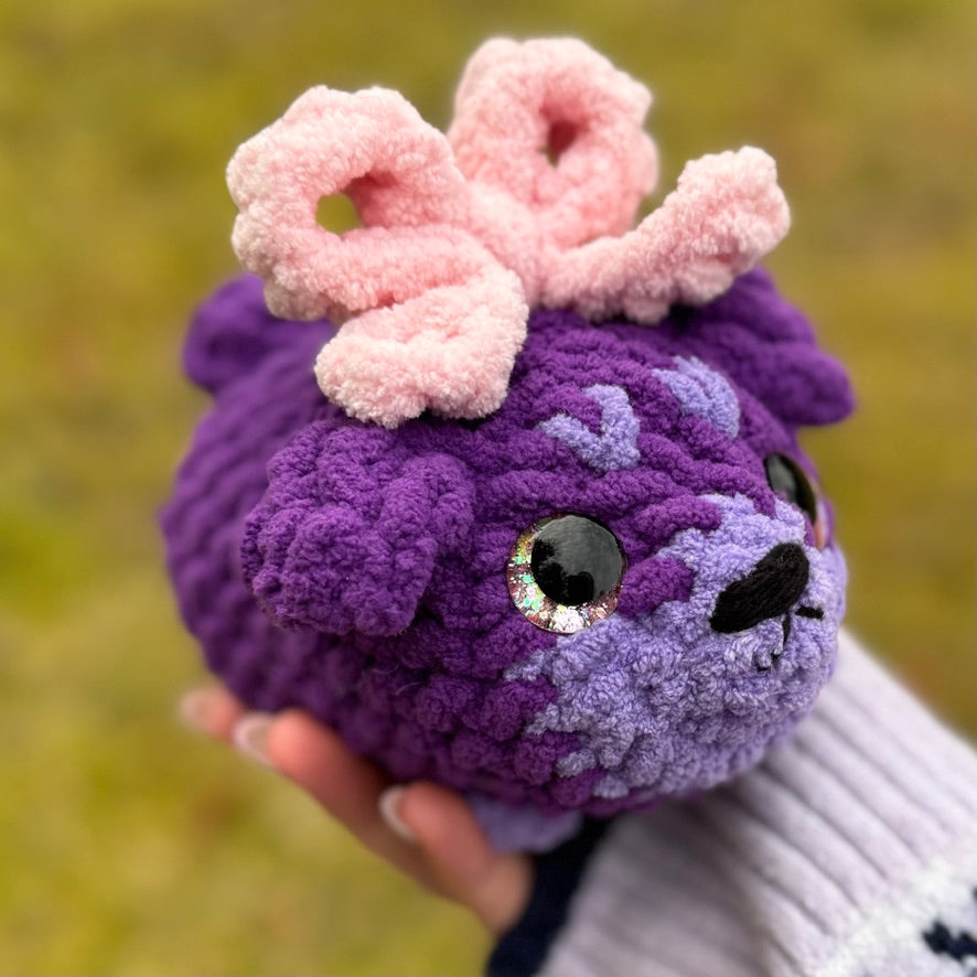 Sugar Plum Rottie Crochet Plushie | Hand Painted Eyes