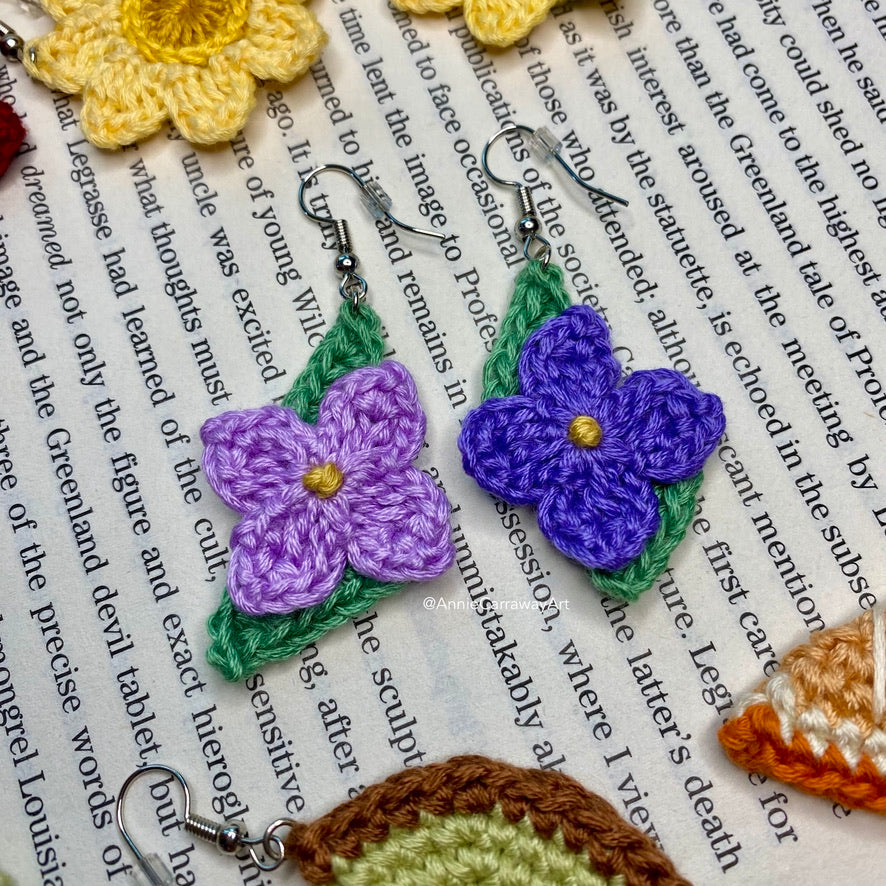 Lilac Crochet Earrings