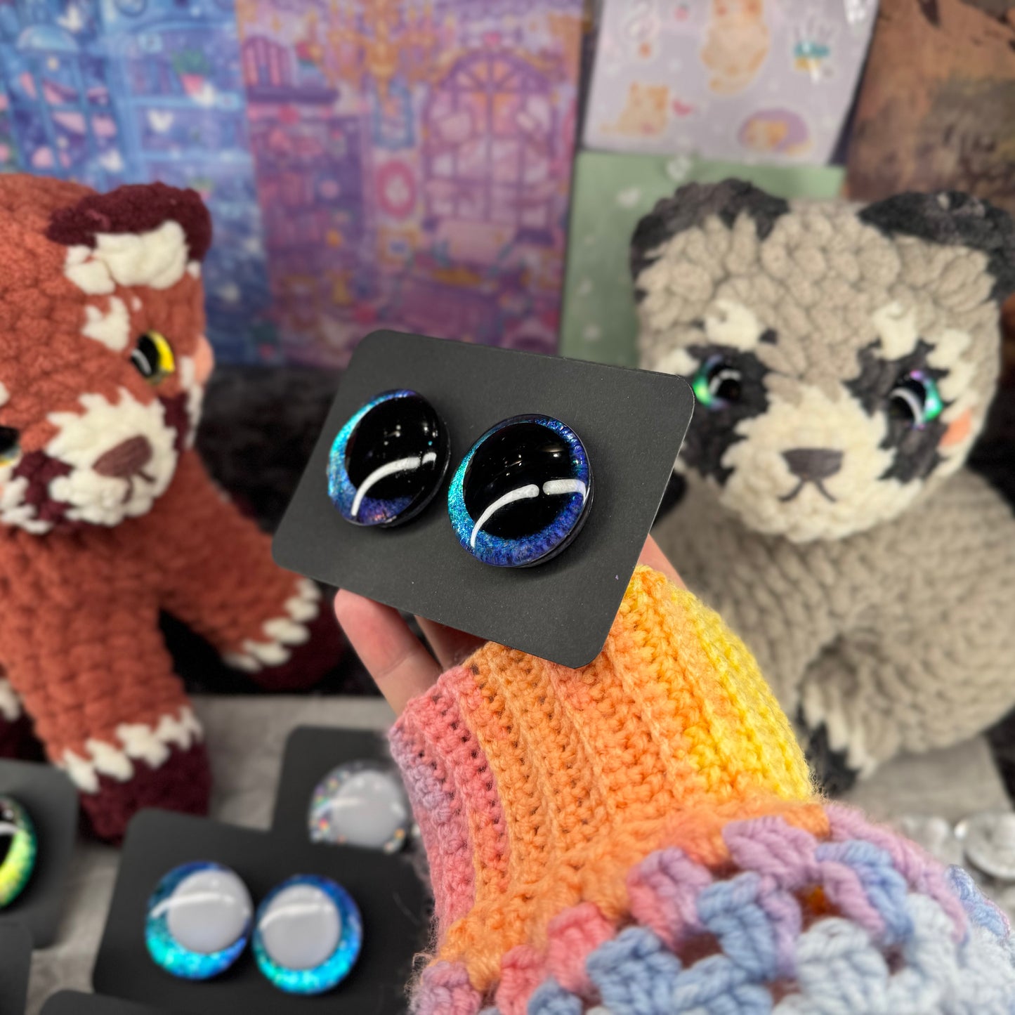 Hand Painted Kawaii Eyes | 35mm | Riptide