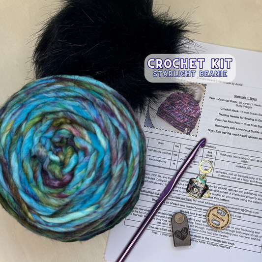 DIY Beanie Crochet Kit | Hand Dyed Merino Wool | # 14