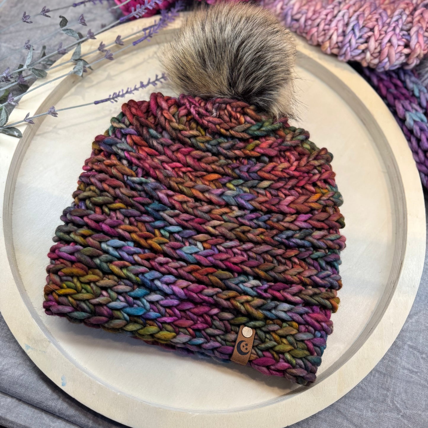 Handmade Winter Beanie | Merino Wool Yarn in the Color Diana| Daybreak Design Extra Long