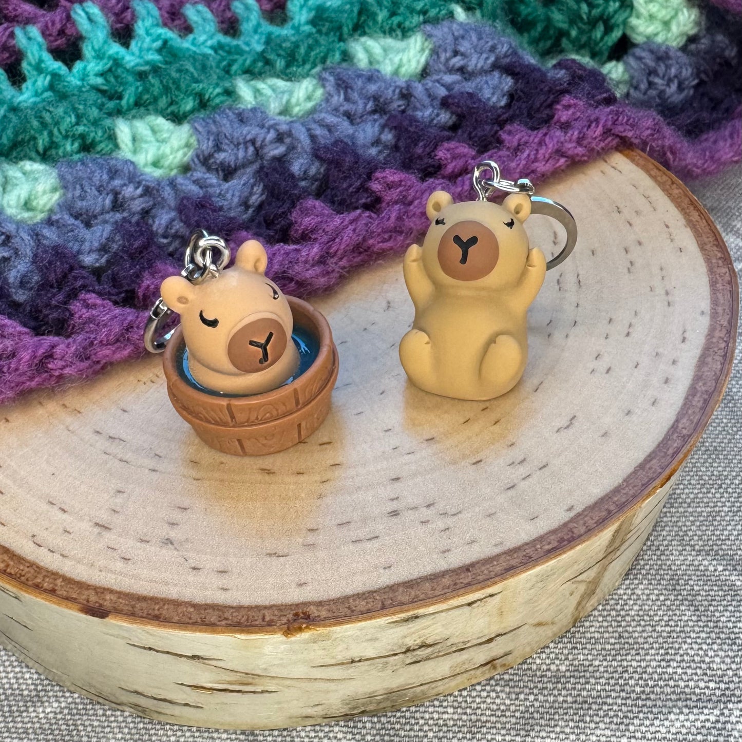 Bath Time Capybara Stitch Markers | 2 pack