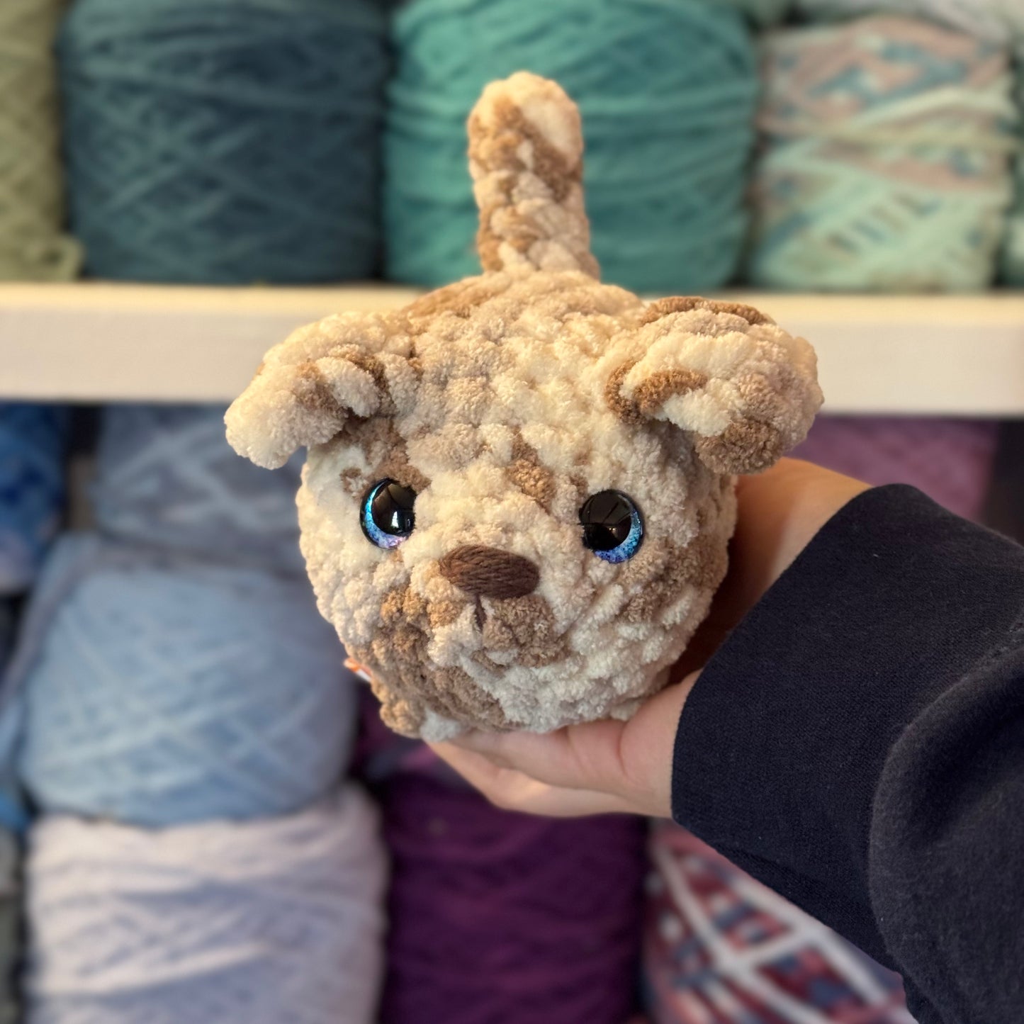 Mini Puppy Crochet Plushie | Hand Painted Eyes