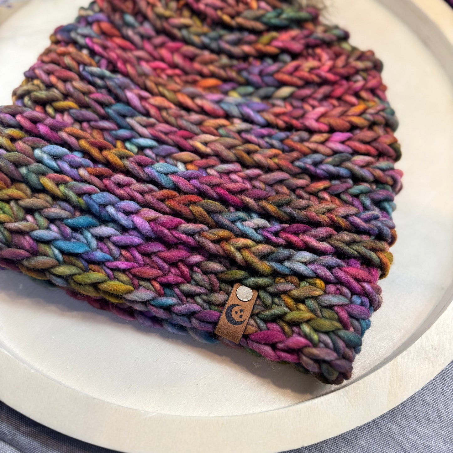 Handmade Winter Beanie | Merino Wool Yarn in the Color Diana| Daybreak Design Extra Long