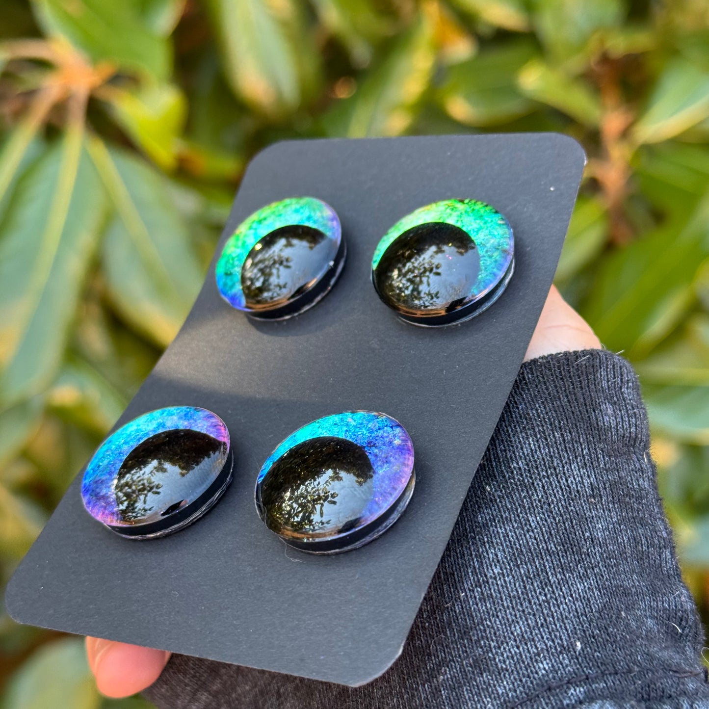 25 mm Hand Painted Kawaii Eyes | Riptide + Emerald | Set #1