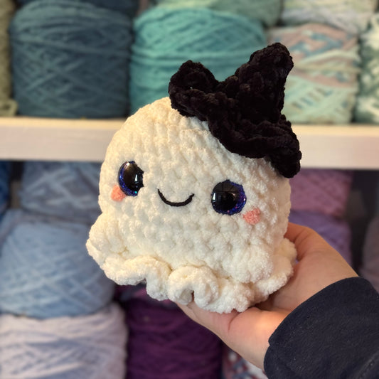 Witchy Ghost Crochet Plushie | Hand Painted Eyes