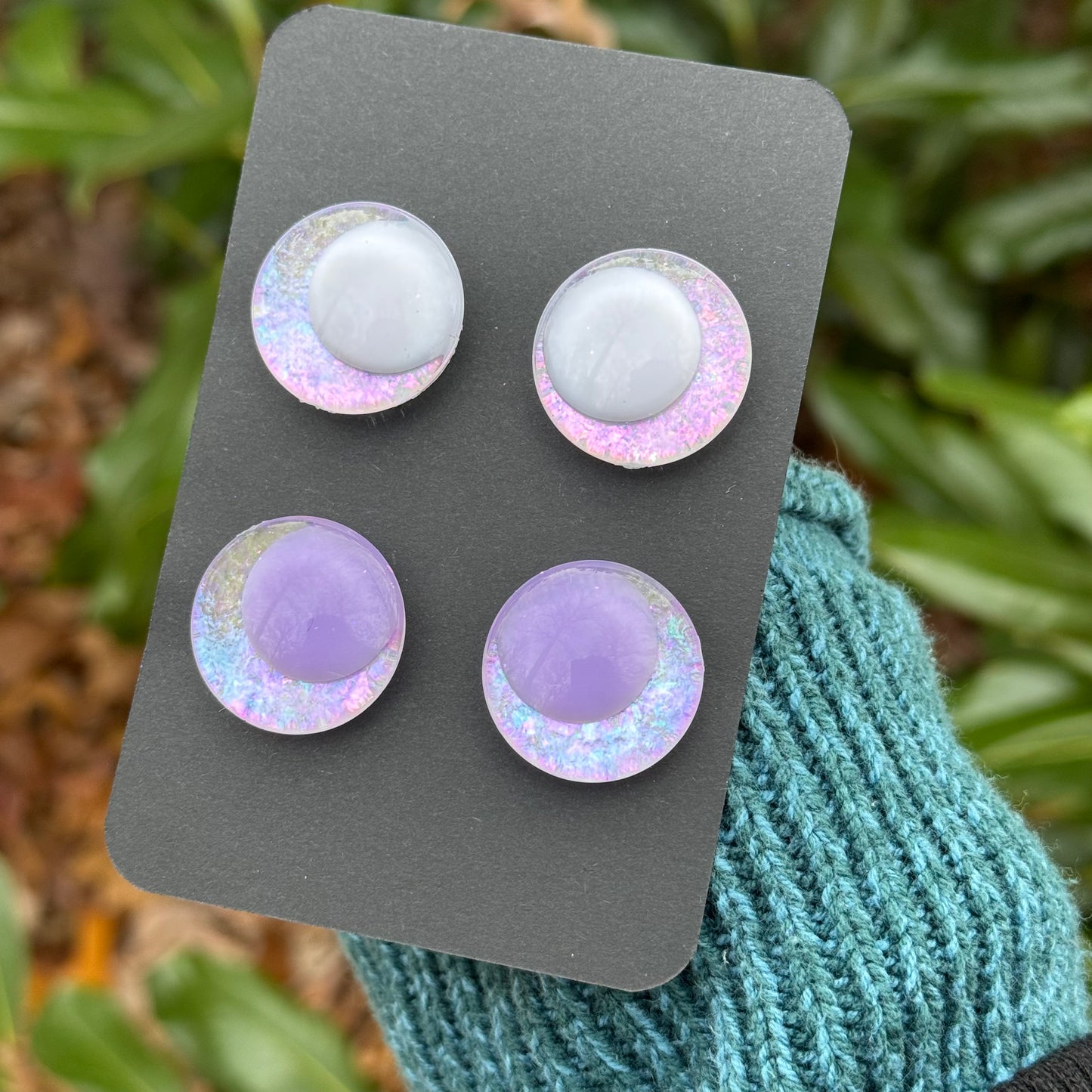 25 mm Hand Painted Kawaii Eyes | Lilac Opal | Set #92