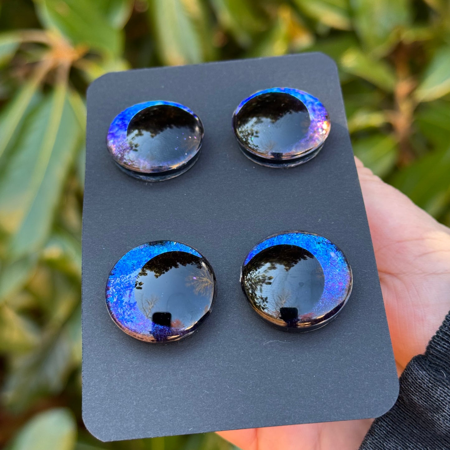 25 mm Hand Painted Kawaii Eyes | Lapis + Midnight | Set #13