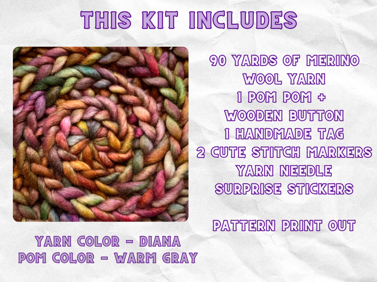 Starlight Beanie Crochet Kit | Hand Dyed Merino Wool | Diana