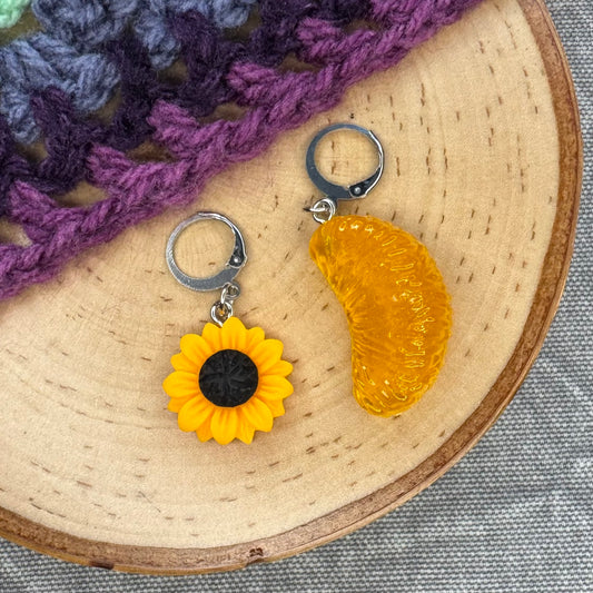 Tangerine Blossom Stitch Markers | 2 pack