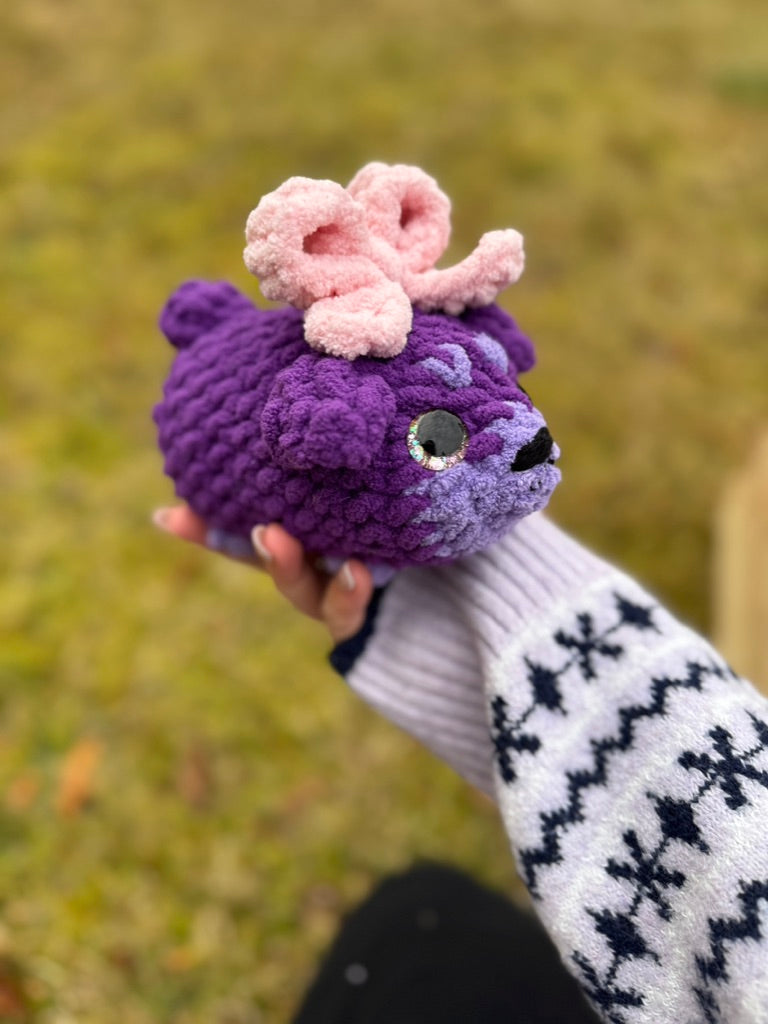 Sugar Plum Rottie Crochet Plushie | Hand Painted Eyes