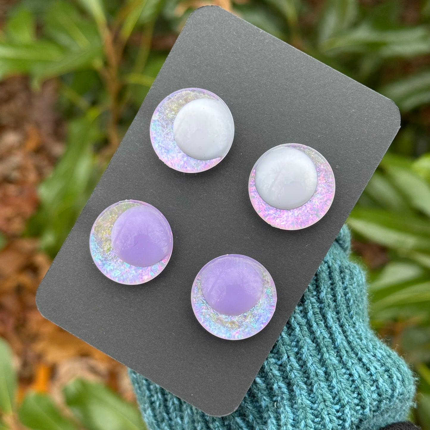 25 mm Hand Painted Kawaii Eyes | Lilac Opal | Set #92