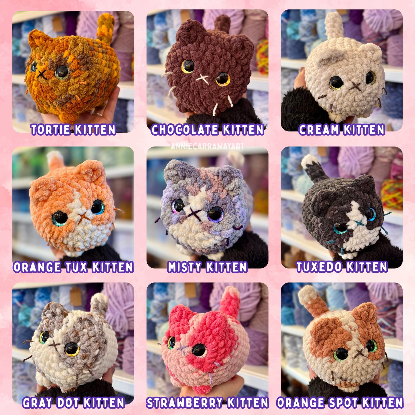 Cat Crochet Plushies | Hand Painted Eyes