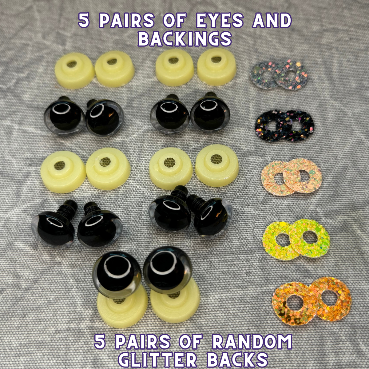 18 mm Kawaii Safety Eyes| 5 Black Pairs