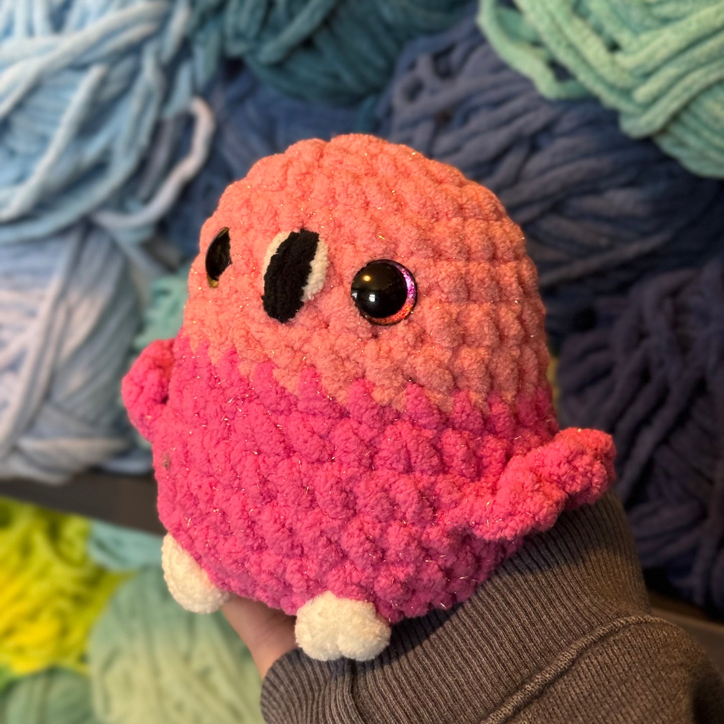 Flamingo Crochet Plushie | Hand Painted Eyes