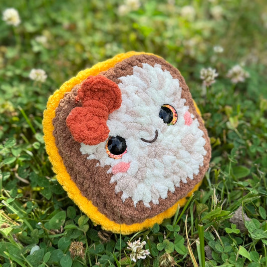 Medium Grilled Cheese Crochet Plushie | Hand Painted Eyes
