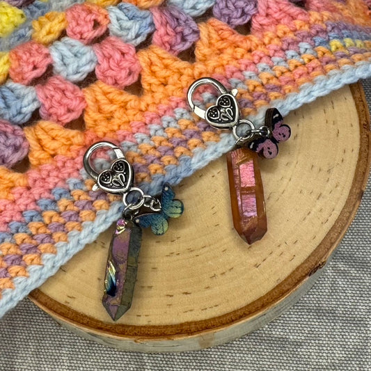 Smokey Butterfly Crystal Stitch Marker | 1 pack