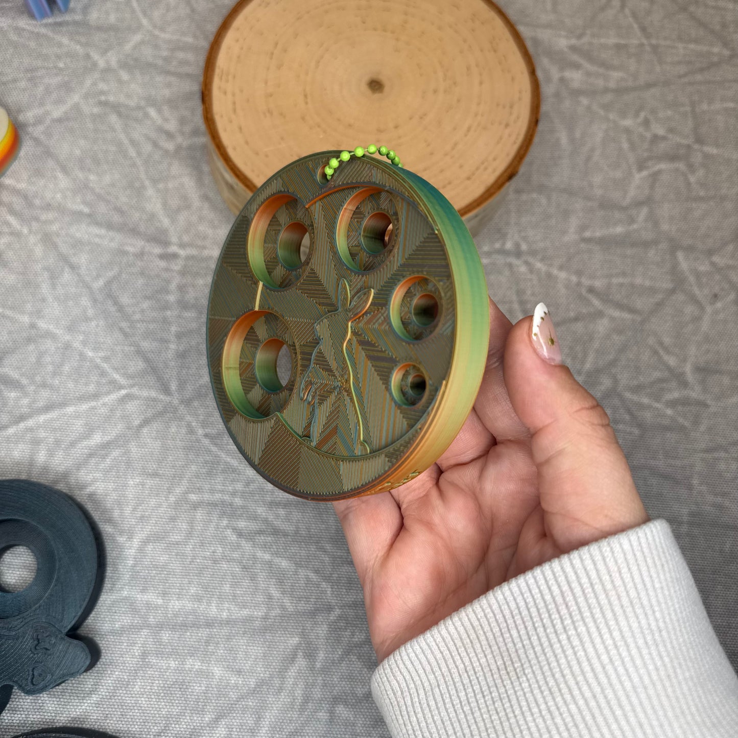Safety Eye Tool | Bunny Moon Octagram | Malachite