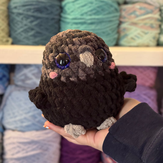 Raven Crochet Plushie | Hand Painted Eyes