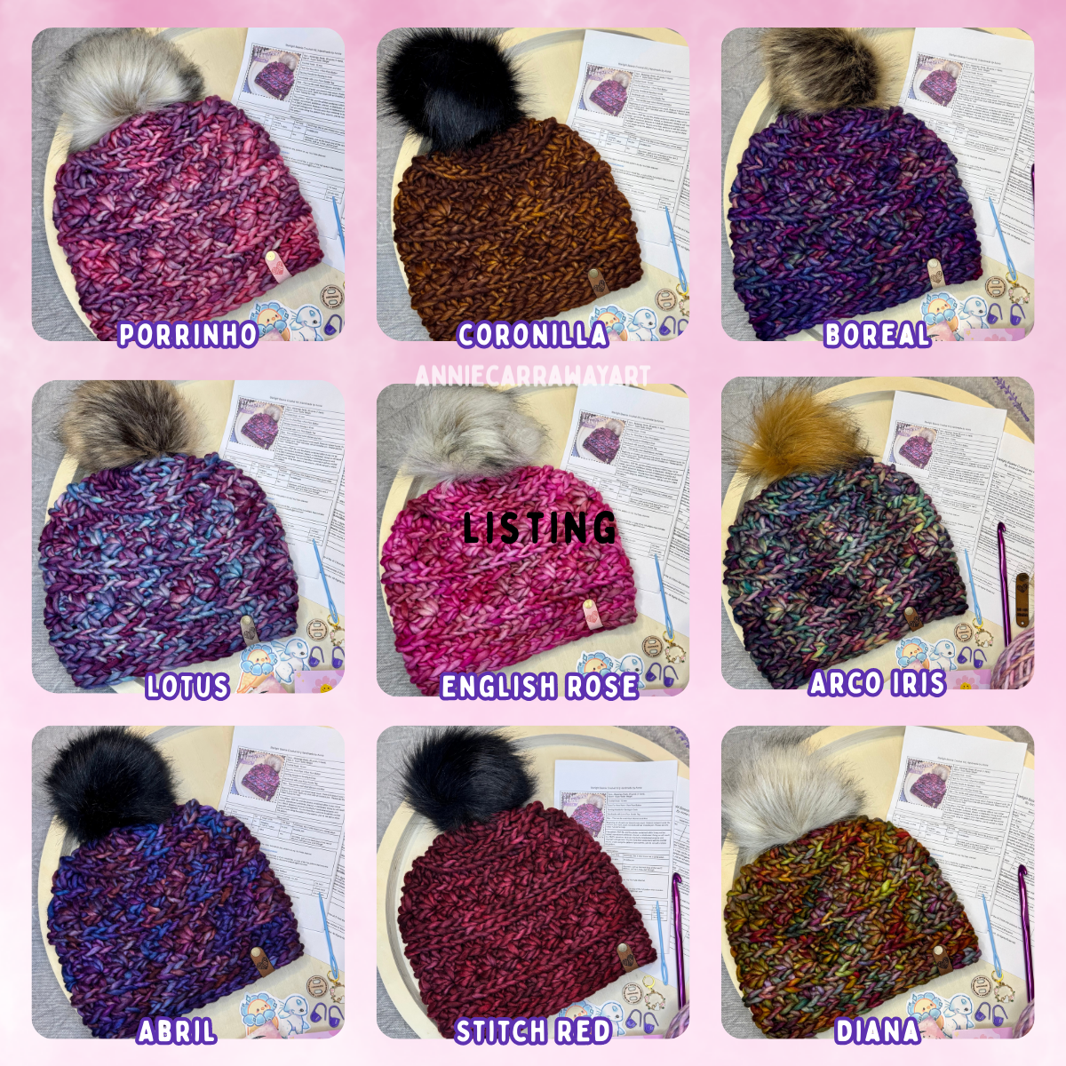 Winter Beanie Crochet Kit | 25 colors available of Malabrigo Rasta Yarn
